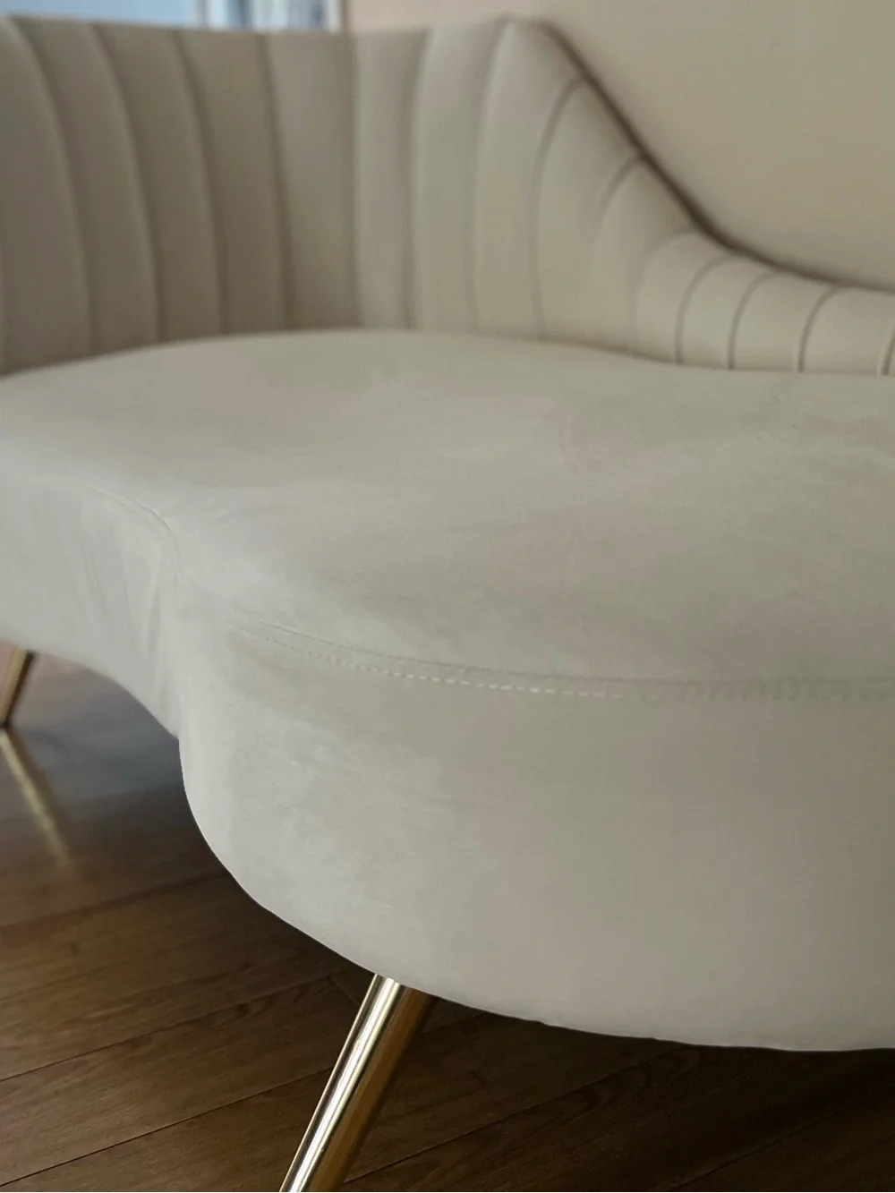 Cream Channel-Tufted Accent Chair - Neutral Upholstery
